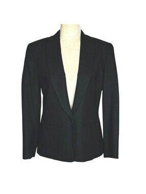 Pendleton Wool Blazer Black Vintage Women's Sz 6 Office Minimalist Old Money